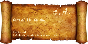 Antalik Ádám névjegykártya